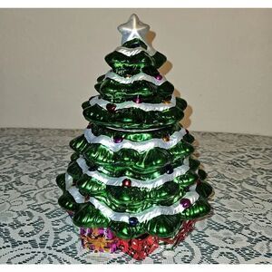 David's Cookies Ceramic 12' Christmas Tree Cookie Jar with Lid